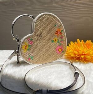 NWT Kate Spade KG740 Love Shack Rattan Heart Crossbody Meringue Multi